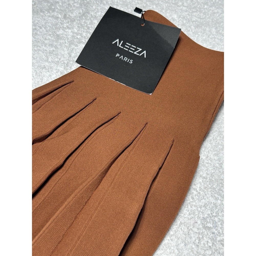 Aleeza Paris Burnt Orange Pleated Mini Skirt Small New With Tags MSRP $109
